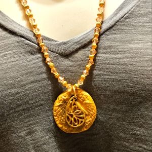Beautiful Handmade Polymer Clay Leaf Necklace